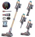 Cordless Vacuum Cleaner, 550W 45KPA 60 Mins Runtime Self-Standing Vacuum Cleaners for Home, Stick Vacuum with Charging Dock Station Removable Battery, Handheld Vacuum for Pet Hair/Carpet/Floor