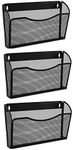 EASEPRES Mesh 3 Pockets Hanging File Organizer Vertical Wall File Holder Rack