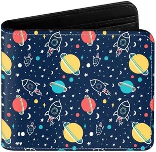 Teen Boys Cool Wallet Funny Leather Wallets Credit Id Card Cash Holder Black Rfid Blocking Zipper Cute Kawaii Aesthetic Wallets With Coin Pocket Id Window For Teen Boy Male Youth Guys Men Teenager, space-2, Casual