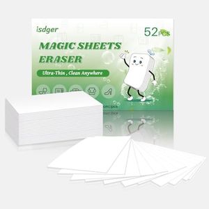 52 PCS Magic Sponge Eraser Sheets, Disposable & Portable, Ultra Thin for Cleaning Hard-to-Reach Place, Deep Clean with Water Only for Cup Plate Sink Kitchenware Bathroom