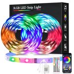 LED Strip Lights 40m, RGB Music Sync Color Changing, Bluetooth Led Lights with Smart App Control Remote, Led Lights for Bedroom, Room Lighting Flexible Home Decoration, Party, Kitchen(20M x 2 Rolls)