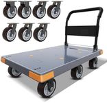 WUD Push Cart, Folding Mobile Platform Trolley,Thickened and Reinforced, 360° Swivel Wheels,47.2 “L x 27.5 ”W, 1764 lb,Gray