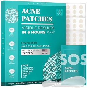 CLEOF Pimple Patches for Face & Body - Overnight Use, Visible Acne Patch for Zits, Spots, Pimples, Whiteheads, Vegan, Cruelty-Free, Hypoallergenic Hydrocolloid Stickers (10mm)