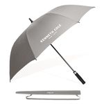 KENNETH COLE New York UV Protection Unisex Auto Open Umbrella Use for Rain, Monsoon, Sunlight, Windproof Automatic Umbrellas for Men and Women |Travel Sleeve, Cover | Golf Size – 23.5 Inch (Grey)