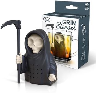 Genuine Fred, GRIM STEEPER, Grim Reaper Reusable Silicone Tea Infuser, Black, Fun Gift for Tea Lovers, Clever Kitchen Gadget