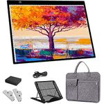 HOHOTIME A3 Light Pad, Rechargeable Diamond Painting Light Pad with Charging Adapter, Carrying Bag, USB Cable, Adjustable Brightness Light Box for Artists Drawing Tracing and Diamond Art