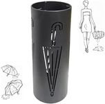 MEETOZ Umbrella Stand Rack,Umbrella Stand with Water Tray and Hooks,Free Standing Metal Umbrella Holder Bin,for Entryway, Home, Office