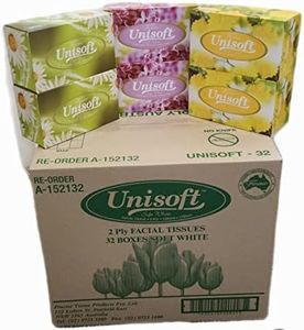 Carton of Unisoft White 2 Ply Facial Tissues 160 per Box x32