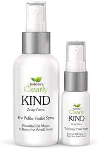 Clearly Kind, The Polite "Before You Poop" Toilet Spray | Essential Oil Magic to Keep The Smell Away | Odor Eliminator Set for Bathroom (4 Oz) and for Travel (1 Oz) (Zesty Citrus)