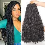 Leeven 7 Packs Passion Twist Braiding Hair for Butterfly Locs Natural Black Water Wave Crochet Passion Twist Hair for Black Women 24 Inch Long Bohemian Braids Synthetic Crochet Hair 2#