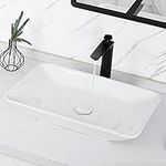 Tysun Vessel Sink, 23'' x14'' Bathroom Sink Above Counter, White Porcelain Ceramic Bathroom Vessel Sink Art Basin with Pop-Up Drain