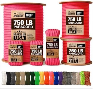 Three Vikings Paracord Rope - Made in USA - 750lb - 100% Nylon - Type IV - 11 Strand Core - Stronger Then Paracord 550 Cord - Neon Pink - 1000 ft