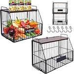 Nisoger 2 Pack Stackable Wire Fruit