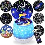 7 Sets Films Night Light Projector for Kids Star Night Light 360°Rotating with Remote and Time USB Cable Star Peojector Lamp for Birthdays Party Decoration, Christmas, and Party, Best Gift for a Baby’s Bedroom