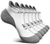 KEMISANT Mens Ankle Socks 6 Pairs-Athletics No Show Socks Cushioned for Men Running Walking-Arch Compression Support(6Pairs,Shoes Size:Men 10-12)