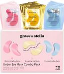 grace & stella Under Eye Mask - Reduce Dark Circles, Puffy Eyes, Undereye Bags, Wrinkles - Gel Under Eye Patches, Vegan Cruelty-Free Self Care (72 Pairs, GoldPinkBlue)