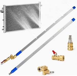 40'' Radiator Cleaning Wand, Dual Purpose RadiatorFlush Kit for Pressure Air Pump & Pressure Washer, Chassis Flusher, Portable RadiatorCleaner for Car Trucks, with 1/4''Quick Coupler