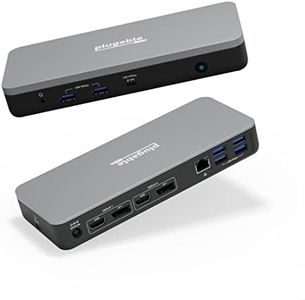 Plugable 12-in-1 Dual 4K USB C Docking Station, Works with Chromebook Certified, 60W Charging Dock, Compatible with ChromeOS and Windows, 2X HDMI, 2X DisplayPort, 1x Ethernet, 1x USB-C, 6X USB, Audio