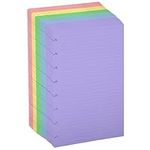 DSLSQD 100 Sheets/200 Pages A5 Planner Inserts, Colorful A5 Binder Inserts 8 Hole Blank Lined Paper Refill A5 Budget Planner Inserts Binder Paper Journal Fillers (5 Colors, 20 Sheets/Color)