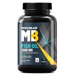 MuscleBlaze Omega 3 Fish Oil (60 Capsules) | Trustified Certified for Accuracy & Purity | 1000mg Omega 3 with 180mg EPA & 120mg DHA