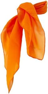 1950s Chiffon Scarf, Vintage Ascot, Retro Hair Tie for Women and Children - Orange - One Size