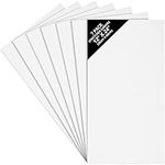 Belle Vous 7 Pack Blank Canvas - 30 x 60cm (12 x 24 inches) - Pre Stretched Canvas Panel Boards - Suitable for Acrylic and Oil Painting Also for Sketching and Drawing