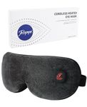 Heated Eye Mask, Warm Eye Compress, Cordless Heated Eye Mask for Dry Eyes, Blepharitis, Light Blocking Eye Mask Heat, 1000mAh Rechargeable Battery and Washable Cover(Black)