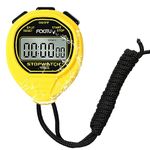 FCXJTU Digital Waterproof Stopwatch, No Bells, Whistles,Simple Basic Operation,Silent, Clear Display, ON/Off, Large Display for Swimming Running Training Kids Coaches Referees Teachers (Yellow) (803)