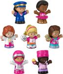 Fisher-Price Little People Barbie Toddler Toys, You Can Be Anything Figure Pack, 7 Characters for Pretend Play Ages 18+ Months, HCF58