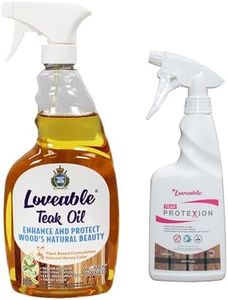 EcoDecors Loveable 24 oz Spray Bottle Teak Oil and Loveable Protection 16 oz Teak Sealer For Outdoor Furniture