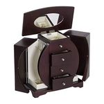 Mele & Co. 00318F10 Simone Oval Cut-Out Upright Jewelry Box In Mahogany Finish