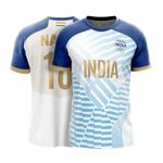 Olympics 2024 Team India Jersey Customized and Personalized with Name & Number White Edition - (26-(6-8 Year)) Pack of 1