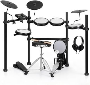 AODSK Electric Drum Set with Quiet Mesh Pads,Electronic Drum for Beginner,USB MIDI,Throne,Headphones,Sticks, Included 40 Kits and 450 Sounds