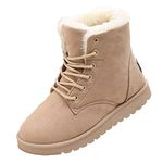 Women's Snow Boots, Warm Lining Boots Classic Ankle Boots, This Winter is No Longer Cold (Brown/Gray/Black)(40,Brown)