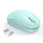 seenda Wireless Mouse, 2.4G Noiseless Mouse with USB Receiver Portable Computer Mice for PC, Tablet, Laptop with Windows System - Mint Green