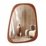 COSTWAY Decorative Wall Mirror, Large Irregular Framed Hanging Accent Vanity Mirror, Rustic Horizontal/Vertical Wall Mounted Mirror Decoration for Bathroom, Living Room, Bedroom and Hallway, 68x53cm