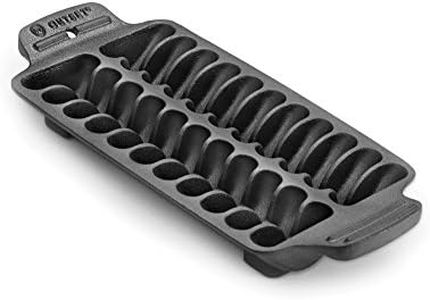 Outset 76375 Shrimp Cast Iron Grill and Serving Pan, Black