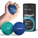 More Life Health Hand Balls for Therapy - Two Densities of Hand Balls for Arthritis and Carpal Tunnel - Hand Exercise Ball for Improved Grip - Stress Balls for Adults - 2 Balls