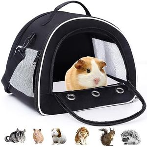 Small Pet Carrier for Travel, LWYMX Portable Guinea Pig Carrier Bag, Small Animal Cage Hamster Backpack for Squirrel, Rabbit, Bunny, Hedgehog, Bird, Rat and The Other Small Animals