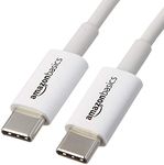 Amazon Basics USB-C to USB-C 2.0 Fast Charging Cable, 480Mbps Transfer Speed, 0.9 m, White