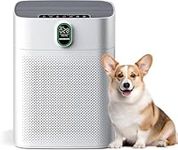 MORENTO Air Purifiers for Bedroom Home Large Room up to 1076 Sq Ft with PM 2.5 Air Quality Sensor, Remove the Pet Hair, Dust, Smoke, Air Cleaner with Double-sided Air Inlet, Sleep mode 24db, White