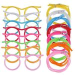 8PCS Silly Straw Glasses, Reusable Fun Loop Drinking Straw Eye Glasses, Novelty Eyeglasses Straw for Kids Party Annual Meeting Parties Birthday