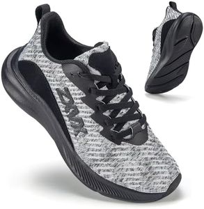 ZXVX Women's Cushioned Running Walking Shoes - Non-Slip Lightweight Women's Tennis Shoes, Lace-Up Fashion Athletic Sneakers for Shock Absorption Gym Workout Cross Training Dark Grey FR 38