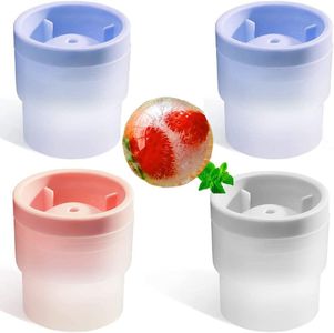 Ice Ball Maker Mold, 4 Packs 60mm/2.5inches Large Ice Cube Trays, Silicone Round Sphere Ice Molds, Whiskey Ice Mold, Easy-Release, BPA Free, Round Silicon Ice Cube Tray for Whiskey Cocktails