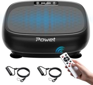 POWET Vibration Plate Exercise Machine, Whole Body Workout Waver Vibration Plate for Lymphatic Drainage with 5 Setting Modes, 99 Speed Levels for Shaping, Toning (Black)