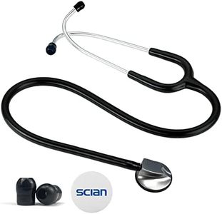 SCIAN Stethoscope for Nurse - Deluxe Single Head Stethoscope for Medical and Clinical Use, Perfect Work for Nurse Doctor Pediatric Infant (Black)