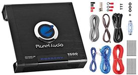 Planet Audio AC1500MK - 1500 watt Amplifier + Installation Kit - 2/4 Ohm Stable, Class A/B, Monoblock, Mosfet Car Amplifier with Remote Subwoofer Control