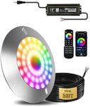 Goldlife P10 6“ 60W 6000LM RGB Pool Lights for Inground Pool Small Wet Niche, AC120V to DC12V, 50ft Cord, Color Changing Underwater Pool Spa Replacement Light, 1/2" NPT Thread