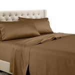 Royal Tradition Twin Extra Long Size 600 Thread Count Solid Taupe Sheet Set 100% Cotton 4pc Bed Sheet Set (Deep Pocket) 600TC