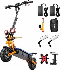 M YUME SCOOTER X11PRO / X11+ Electric Scooter 6000W 60V 30AH Samsung Battery Dual Motors 50 MPH 60 Miles 11" Tire with Steering Damper 330lbs Max Loading (Samsung)